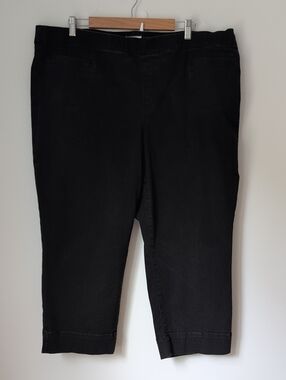 Westbound Woman Classic Black Cropped Denim Pull On Pants Size 20W